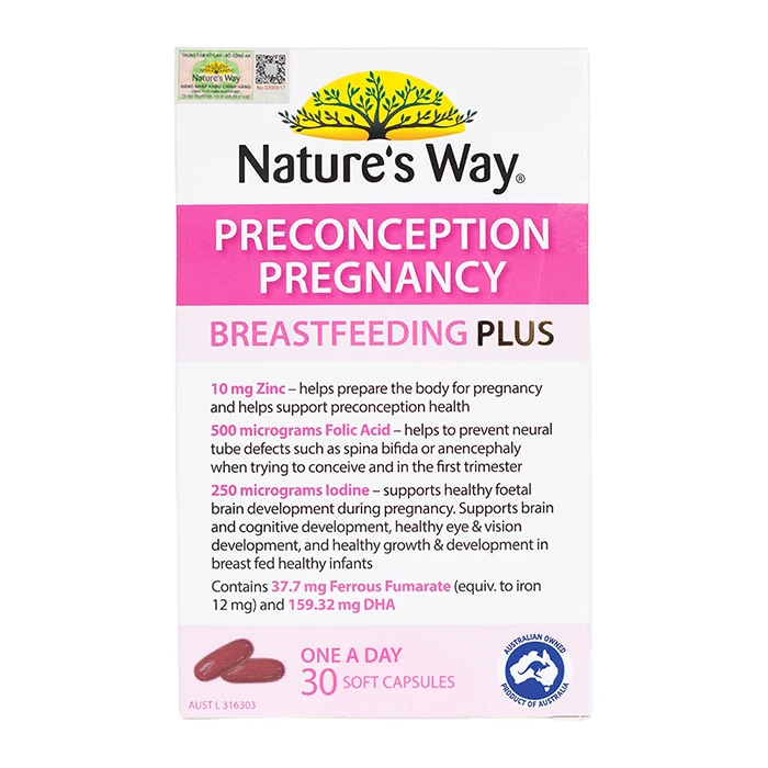 Vitamin tổng hợp cho bà bầu Nature's Way PreConception Pregnancy Breastfeeding Plus