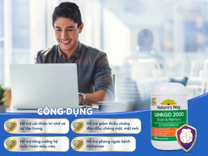 Công dụng của Nature's Way Ginkgo Biloba 2000 Brain & Memory