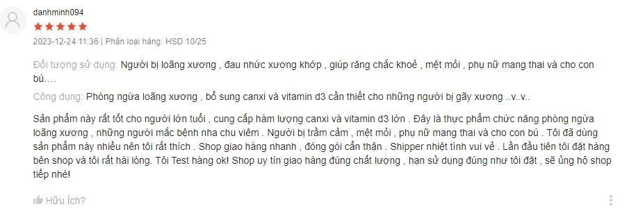 Đánh giá Canxi Kirkland 1