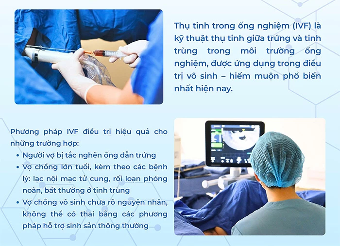 Hỗ trợ sinh sản bằng thụ tinh trong ống nghiệm (IVF)