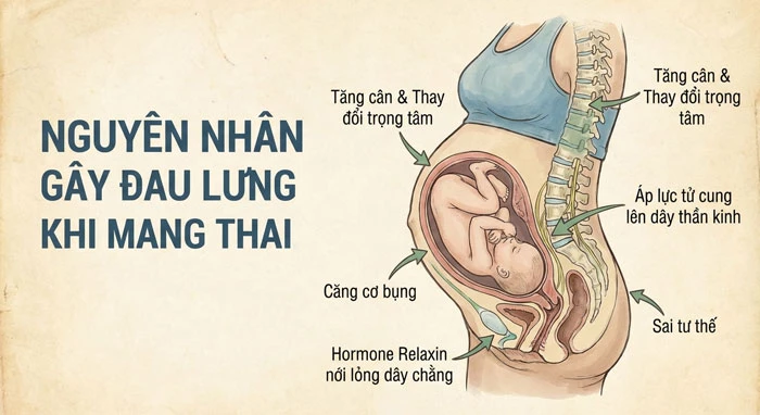 Nguyên nhân gây đau lưng khi mang thai