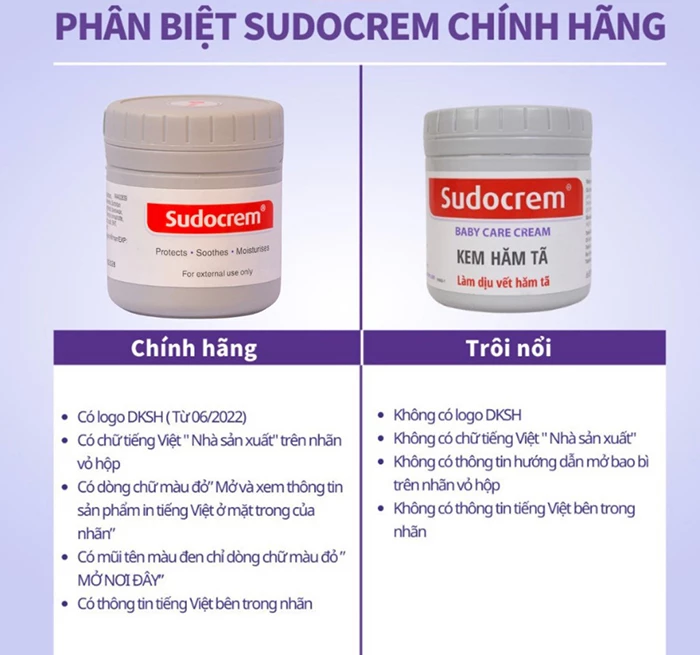 Phân biệt Sudocrem thật giả