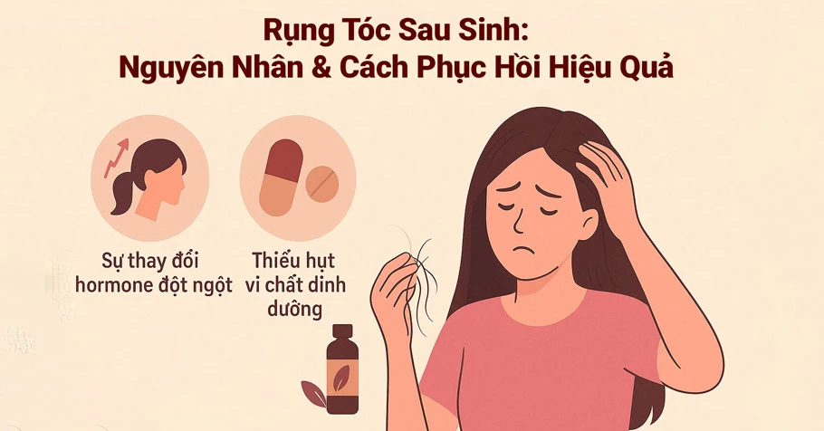 Nguyên nhân gây rụng tóc sau sinh & cách phục hồi hiệu quả