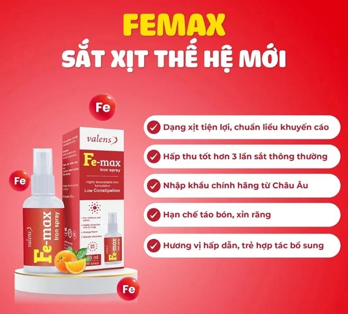 Sắt hữu cơ cho bé Fe Max Iron Spray