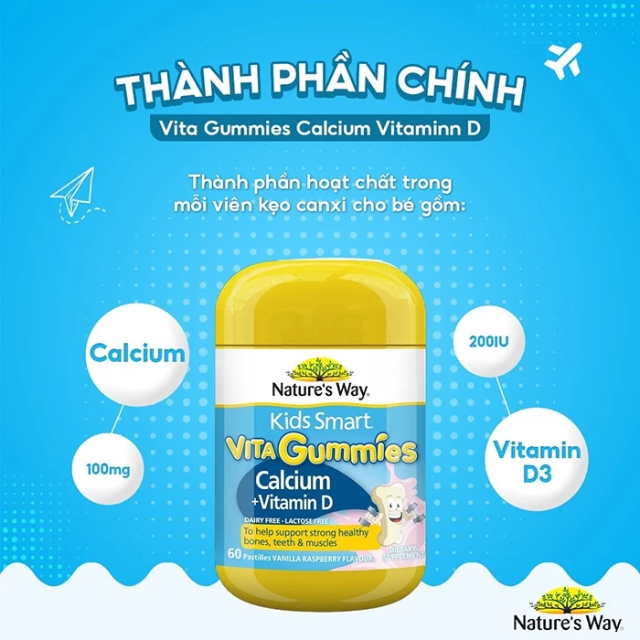  Thành phần Nature's Way Kids Smart Vita Gummies Calcium