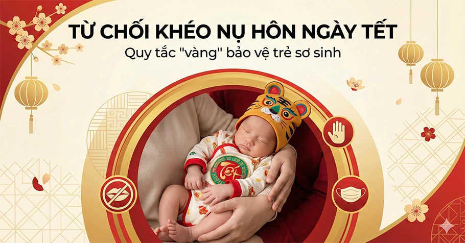 Từ chối khéo nụ hôn ngày Tết: Quy tắc "vàng" bảo vệ trẻ sơ sinh