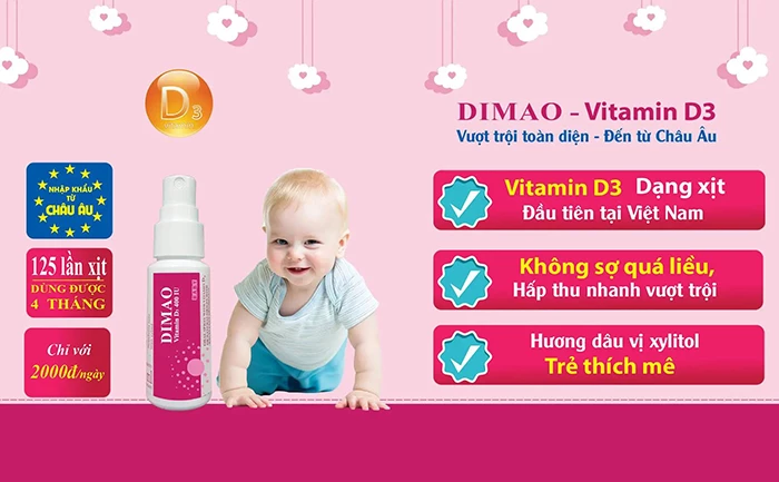  Vitamin D3 thuần Dimao Vitamin D3 400 IU