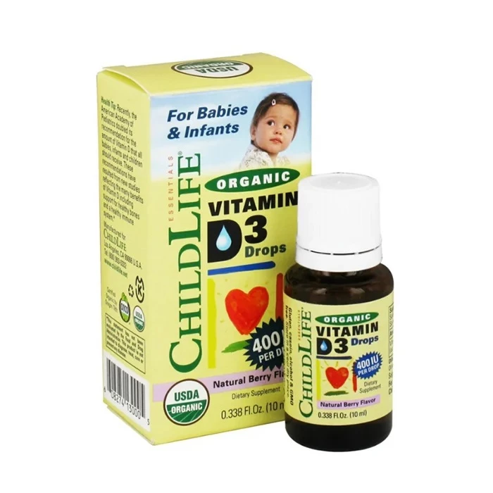 Vitamin Childlife được chiết xuất từ Vitamin D3 hữu cơ an toàn cho trẻ sơ sinh và trẻ nhỏ.