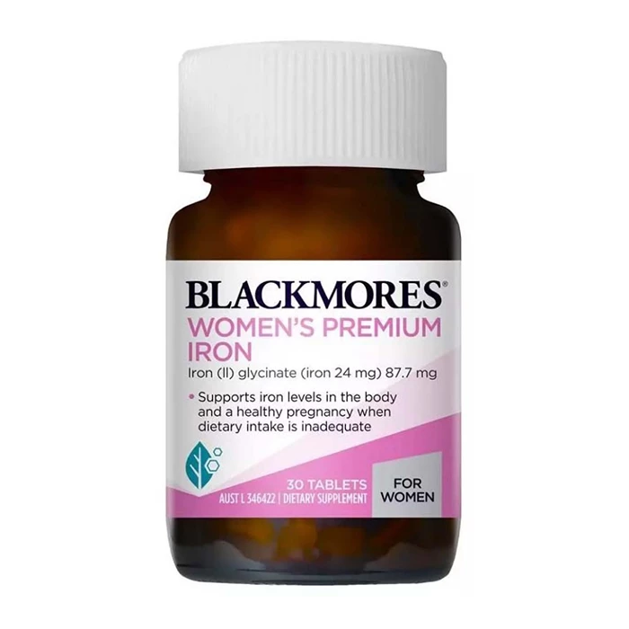 Blackmores Pregnancy Iron cung cấp hàm lượng sắt cao giúp phòng ngừa thiếu máu ở phụ nữ có thai và sau sinh.