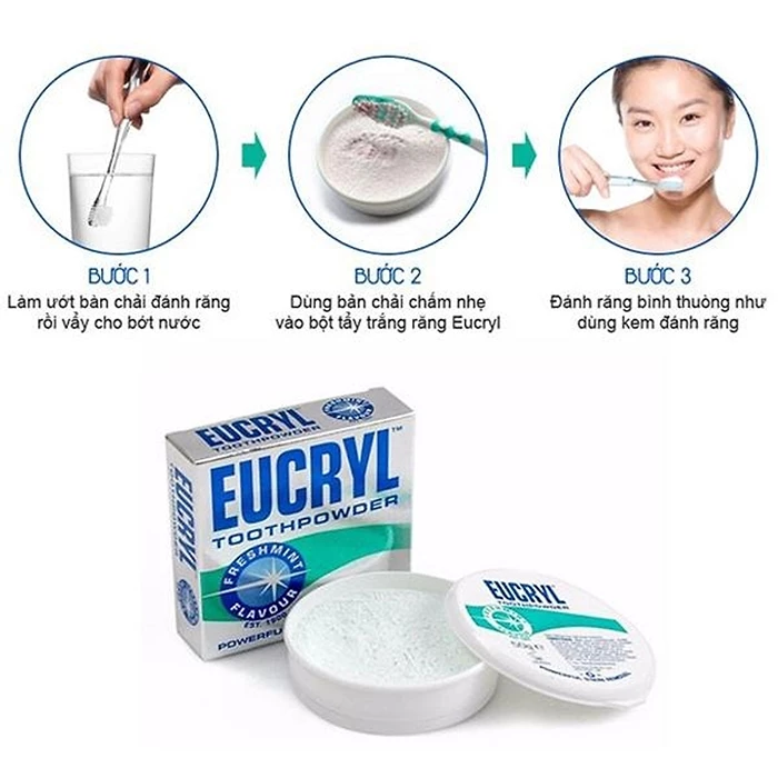 Cách sử dụng bột trắng răng Eucryl đơn giản và dễ thực hiện.