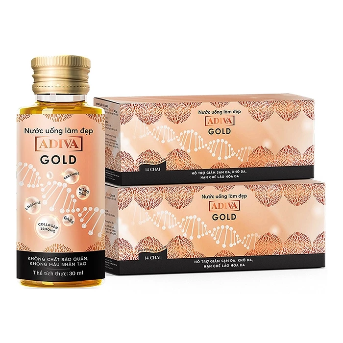Collagen Adiva Gold giúp giữ ẩm và tăng độ đàn hồi cho da.