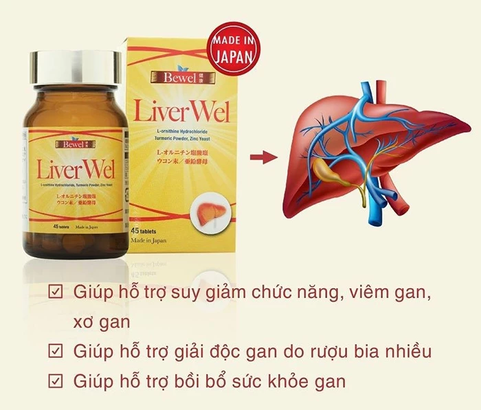 Bewel LiverWel sản phẩm giúp bảo vệ gan, tăng cường chức năng gan đến từ Nhật Bản.