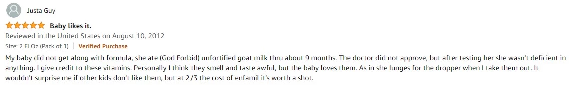 Đánh giá về Baby Plex trên trang bán hàng Amazon số 2