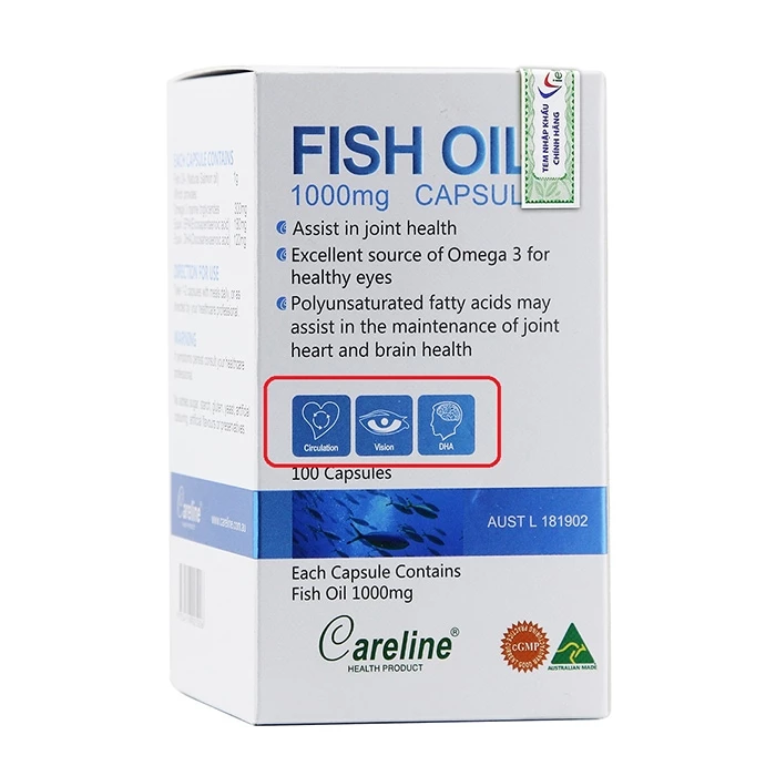 Careline Fish oil (Salmon oil) 1000mg viên uống chiết xuất từ 100% nguồn cá hồi tinh khiết.