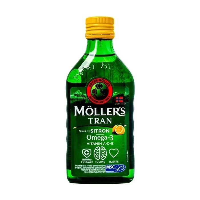 Moller's Tran - Dầu gan cá tuyết hương chanh bổ sung Omega 3