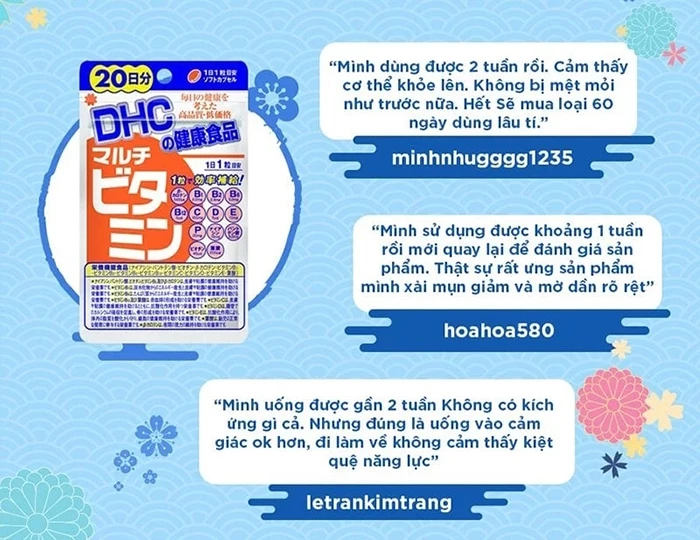 Review Viên uống Vitamin tổng hợp DHC của người dùng.