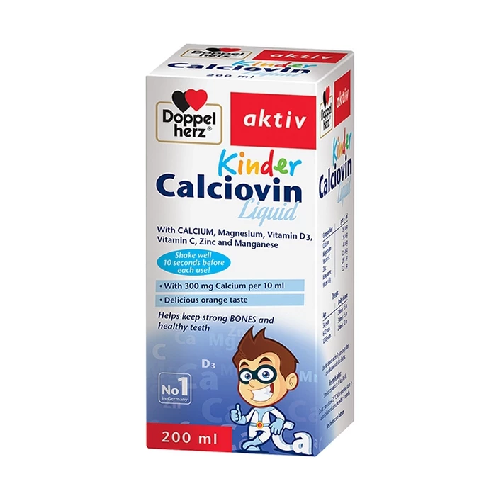 Doppelherz Kinder Calciovin liquid bổ sung canxi và các vitamin thiết yếu.
