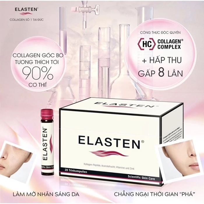 Collagen Elasten của Đức giúp da mềm mại và đàn hồi hơn.