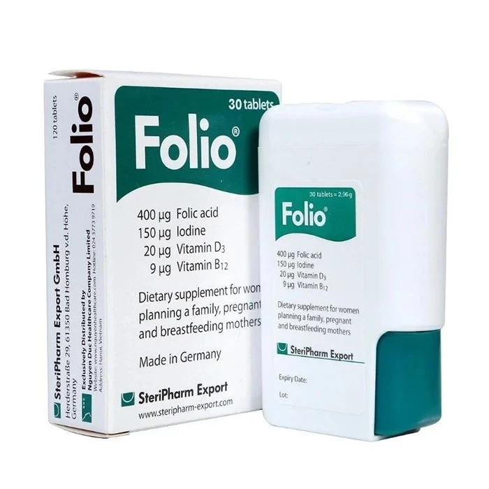Folio bổ sung acid folic cho phụ nữ trước, trong và sau khi mang thai.