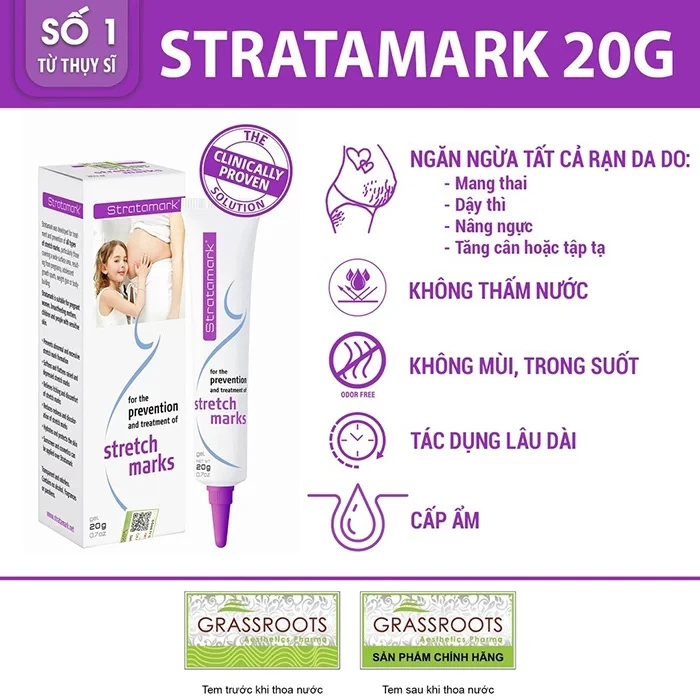 Stratamark Stretch Marks - Sản phẩm trị rạn da đã được chứng minh hiệu quả trên lâm sàng