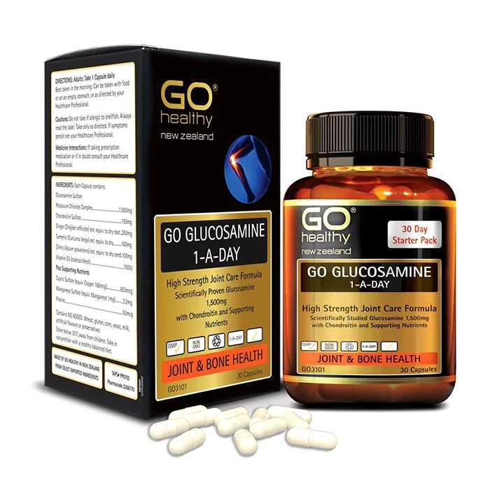 Go Glucosamine 1-A-Day 1500mg giúp bổ sung dưỡng chất cho sụn khớp, cải thiện tình trạng khô khớp.