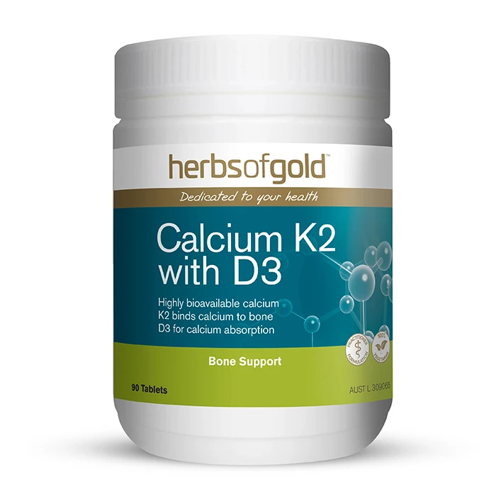 Herbs Of Gold Calcium K2 with D3 - Thực phẩm bổ sung canxi từ thảo dược của Úc