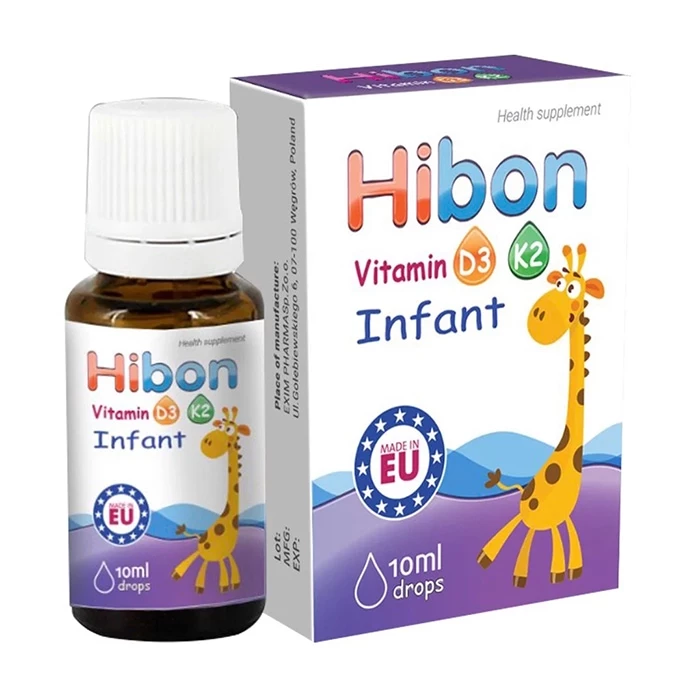 Hibon Vitamin D3K2 Infant sản phẩm bổ sung vitamin D3 K2 cho trẻ sơ sinh của Ba Lan.