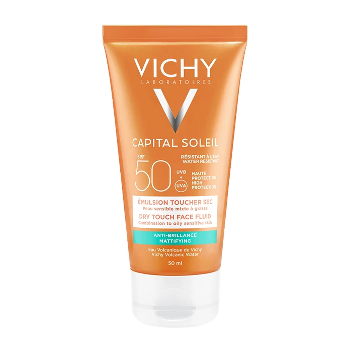 Kem chống nắng không màu Vichy Capital Soleil Dry Touch Face Fluid.