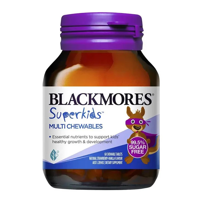 Blackmores Superkids Multi Chewables kẹo nhai cho bé từ 2 tuổi trở lên.