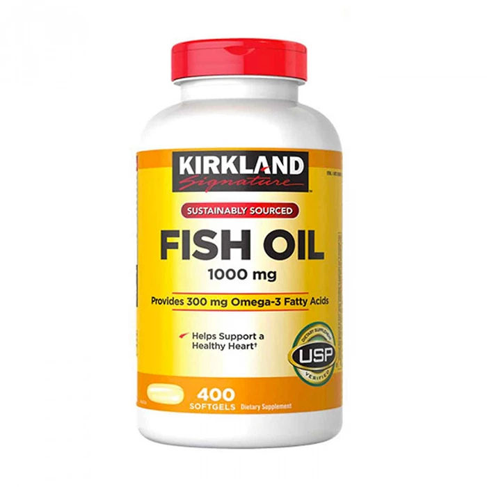 Kirkland Omega 3 Fish Oil hỗ trợ tăng cường thị lực, trí nhớ và bảo vệ trái tim khỏe mạnh.