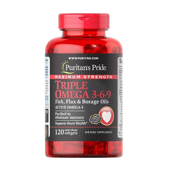 Puritan's Pride Triple Omega 3-6-9 giúp nâng cao hệ miễn dịch và hệ thần kinh.
