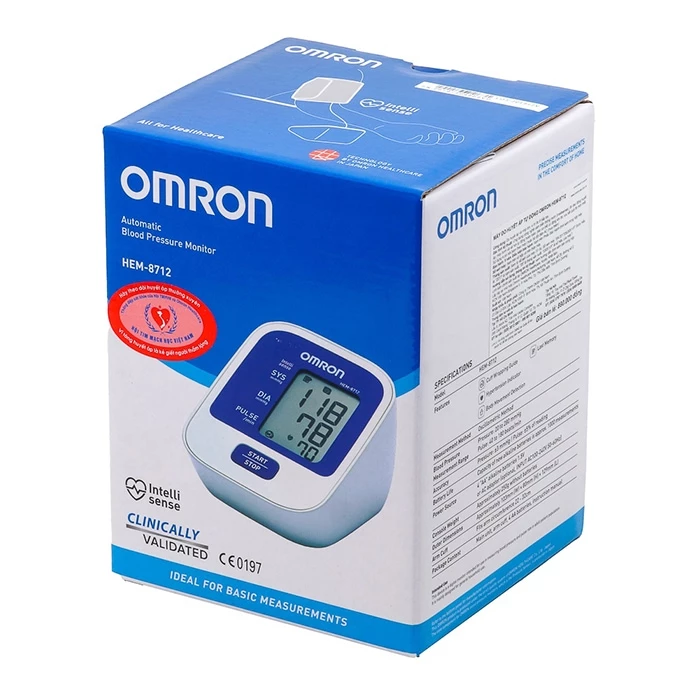 Omron Hem 8712 - Máy đo huyết áp bắp tay nhỏ gọn, dễ sử dụng.