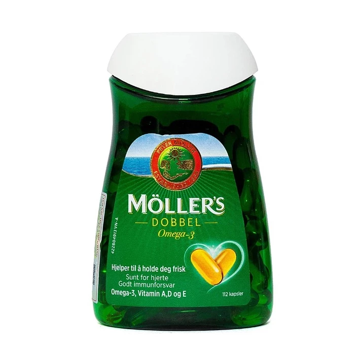 Moller’s Dobbel – Dầu gan cá tuyết dạng viên được sản xuất tại Na Uy.