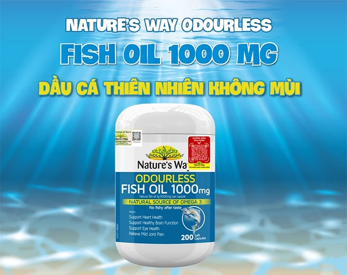 Nature's Way Odourless Fish Oil 1000mg dành cho bé từ 2 tuổi