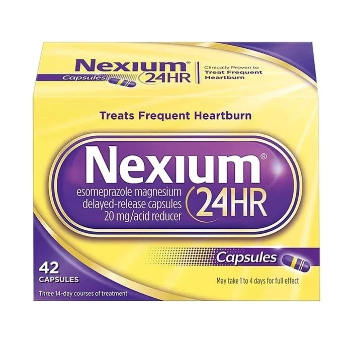 Nexium 24HR hỗ trợ trị trào ngược dạ dày thực quản.