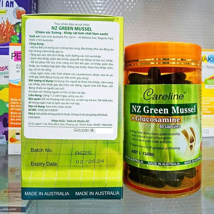 Nz Green Mussel nhập khẩu chính hãng phải có nhãn phụ tiếng Việt kèm theo.