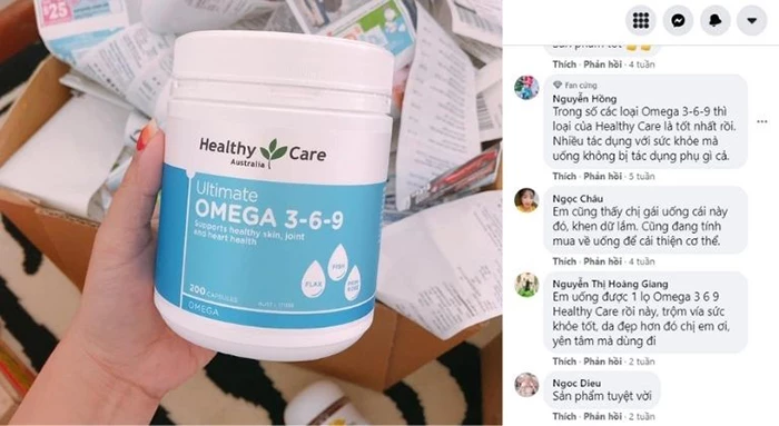 Nhận xét của khách hàng về Healthy Care Ultimate Omega 369 trên Facebook.