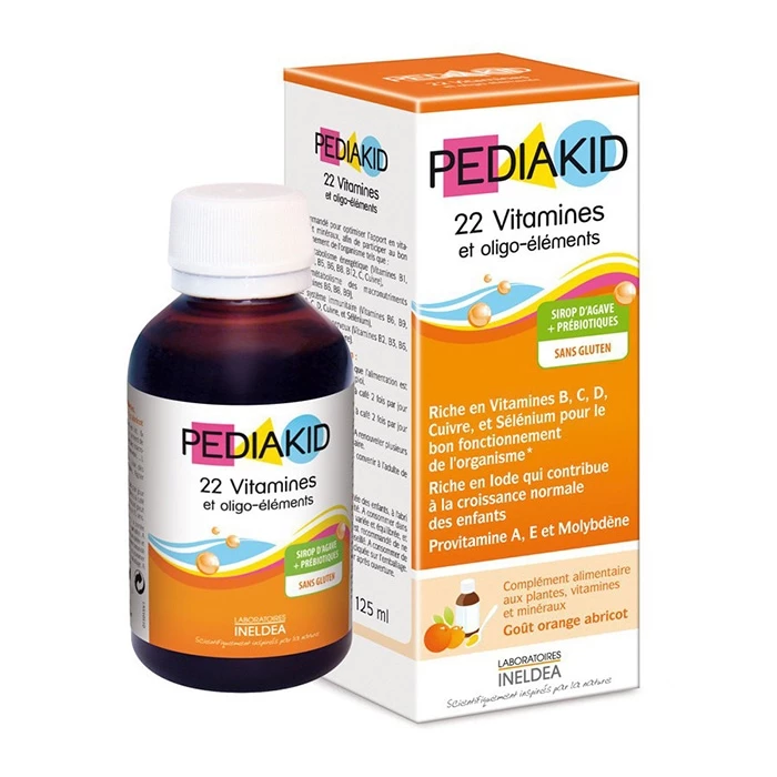 Pediakid 22 Vitamines chứa nhiều thành phần tự nhiên bổ sung dinh dưỡng cho bé.