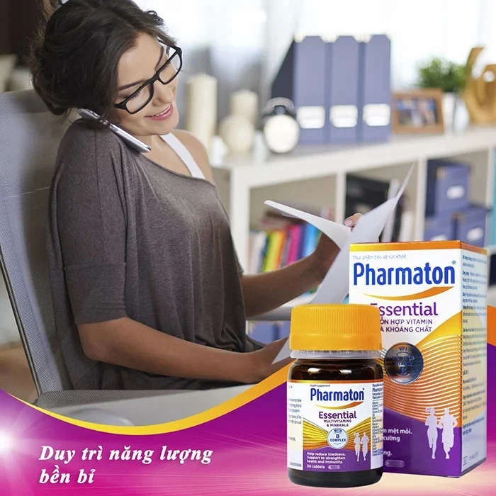 Pharmaton Essential hỗ trợ tăng cường sức khỏe, giảm mệt mỏi.