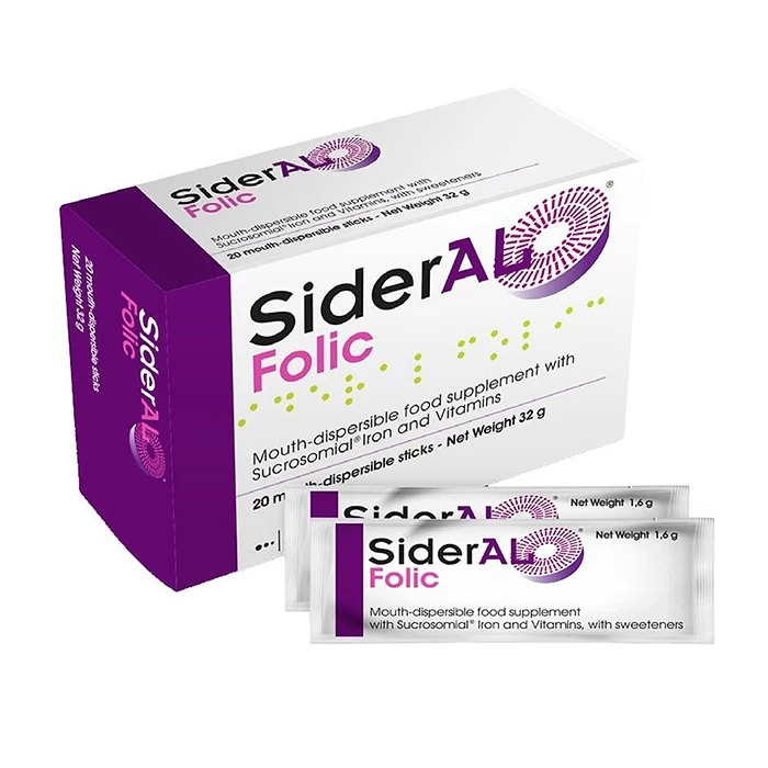 Sideral Folic bổ sung acid folic hàm lượng 400mcg và các vitamin quan trọng cho phụ nữ mang thai và sau sinh.