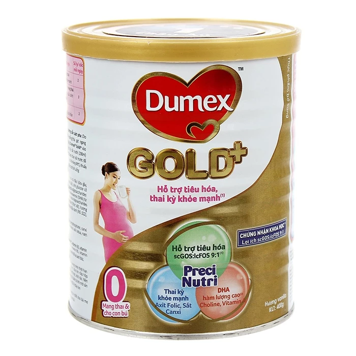 Sữa bầu Dumex Mama Gold bổ sung dinh dưỡng cho bà mẹ mang thai và cho con bú.