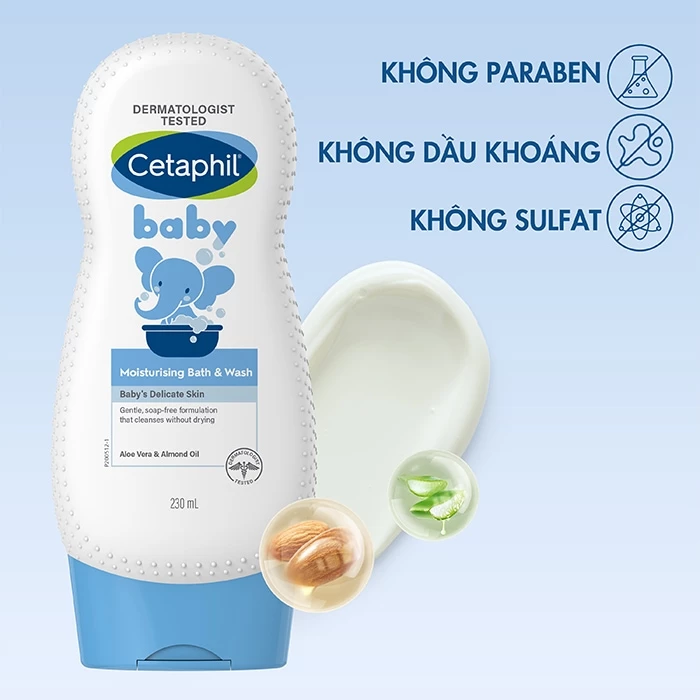 Sữa tắm dưỡng ẩm toàn thân cho bé Cetaphil Baby Moisturising Bath & Wash