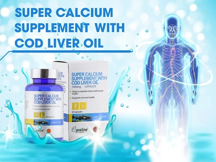 Careline Super Calcium Supplement With Cod Liver Oil 1000mg hỗ trợ sức khỏe xương khớp.