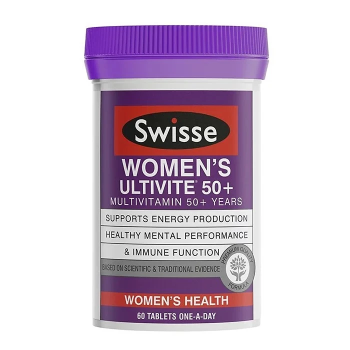 Swisse Women’s Ultivite 50+ giúp nâng cao sức khỏe cho nữ giới trên 50 tuổi.