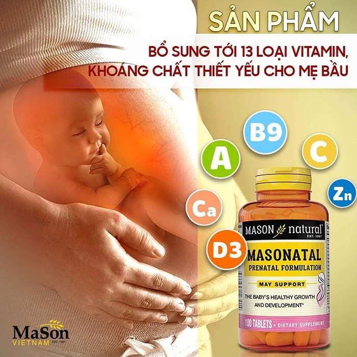 Masonatal Prenatal Formulation cung cấp các thành phần thiết yếu cho cơ thể mẹ và thai nhi.