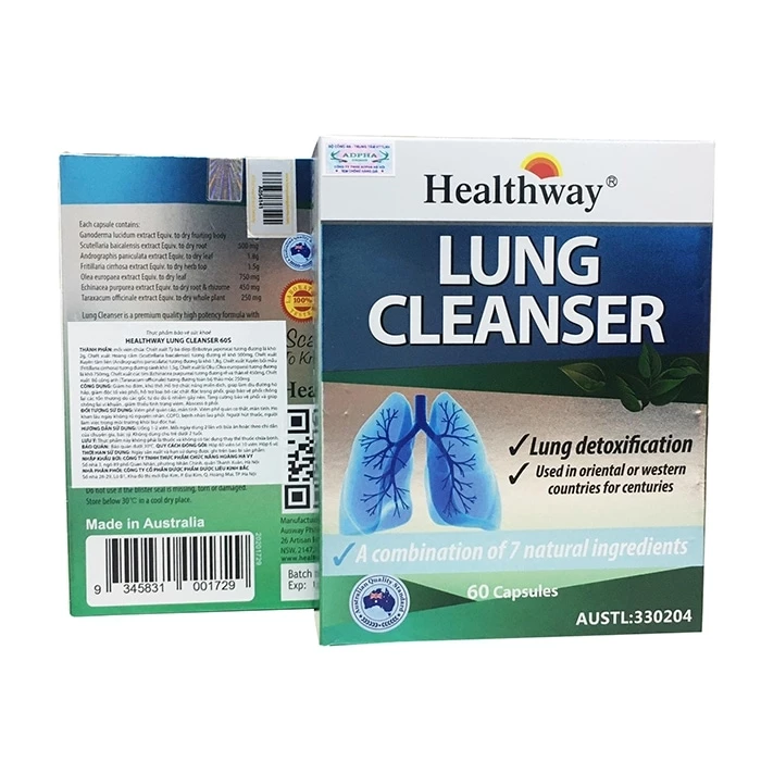 Healthway Lung Cleanser giúp tăng cường miễn dịch phổi & hệ hô hấp.