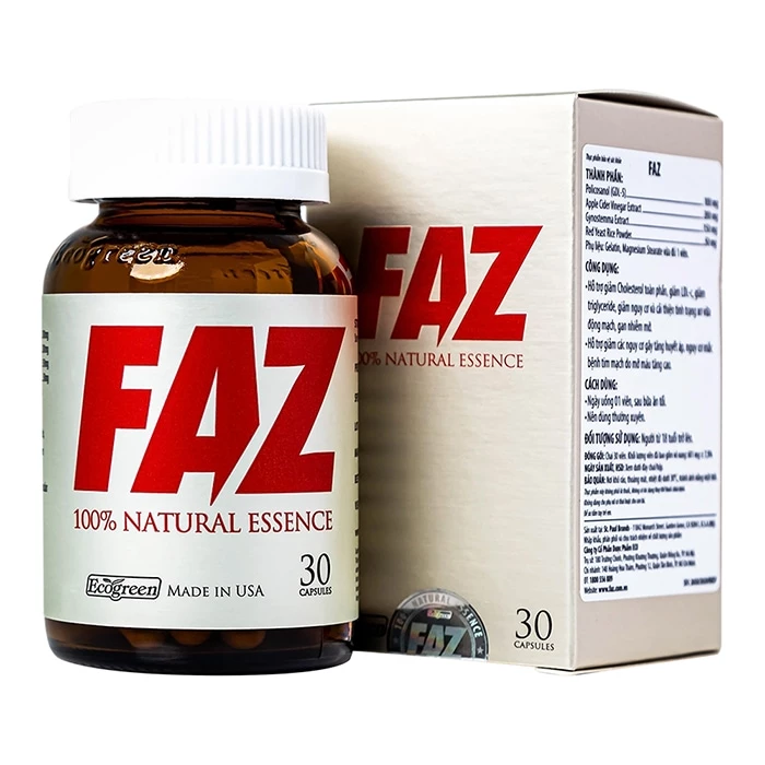 FAZ hỗ trợ kiểm soát mỡ máu và giảm cholesterol.