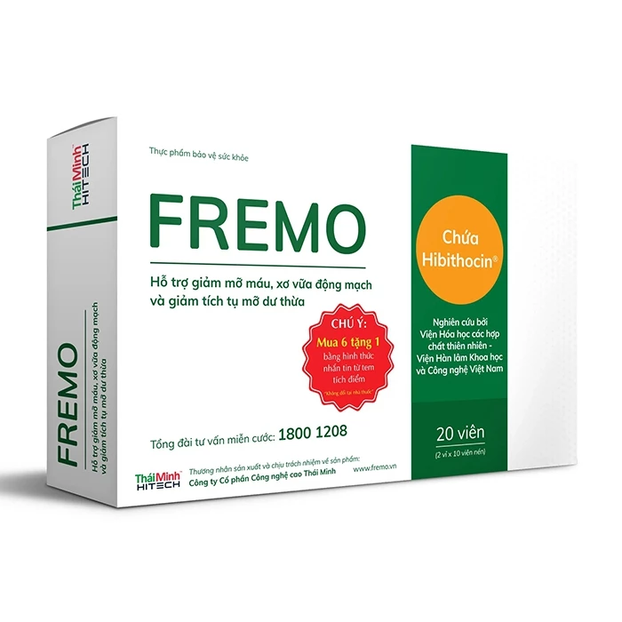 Fremo hỗ trợ giảm mỡ máu, giảm xơ vữa động mạch.