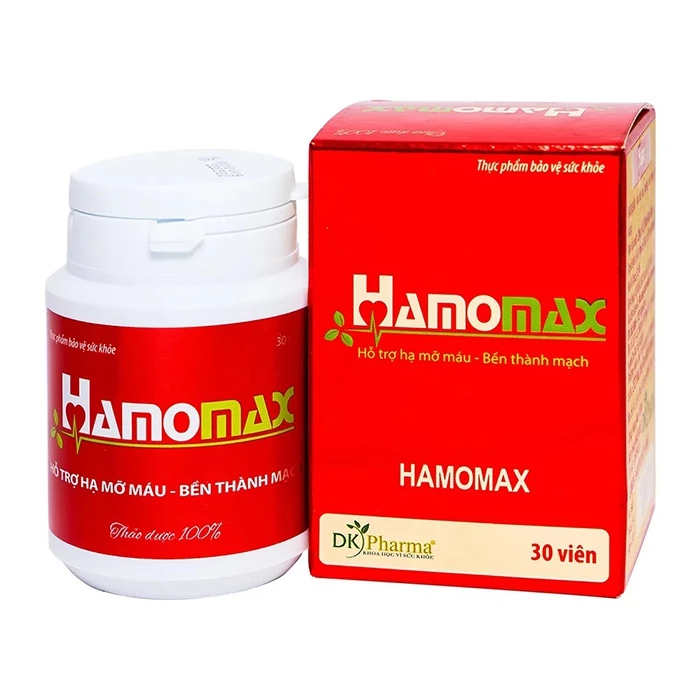 Hamomax hỗ trợ giảm mỡ máu, bền thành mạch.