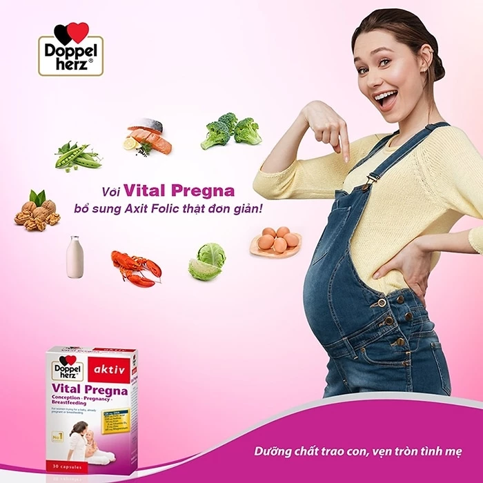 Vital Pregna Doppelherz bổ sung vitamin và khoáng chất giúp mẹ và bé khỏe mạnh mỗi ngày.